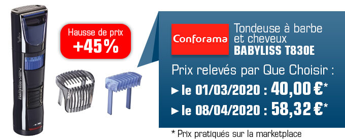 Tondeuse à barbe et cheveux Conforama
